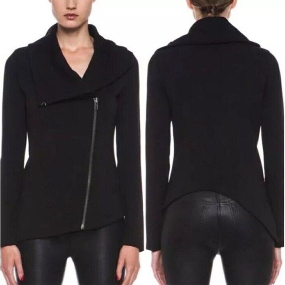 Helmut Lang Woman's Sz S Villous Asymmetric Hem Stretch Knit Jacket